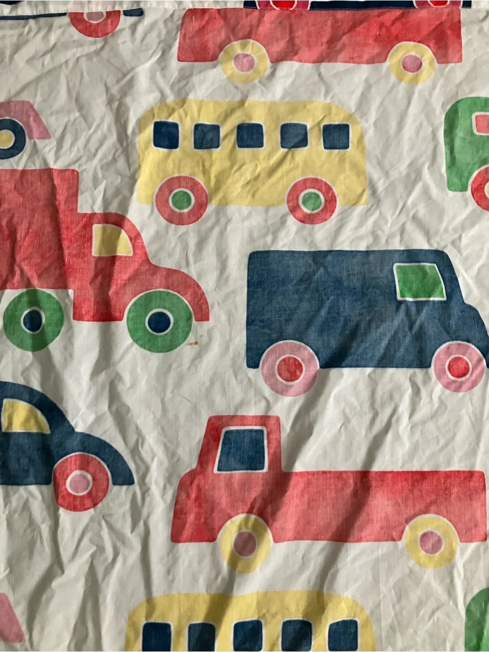 Marimekko cars & trucks kids vintage fabric shower curtain Dan rivers Bo boo 70s